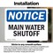Signmission Main Water Shutoff, 14 in W x Rectangle, Vinyl Decal OS-2PACK-NS-D-1014-L-14100 - alternate 4